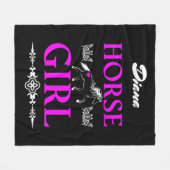 名前の付いたホースガールフリースブランケット フリースブランケット (正面(横))