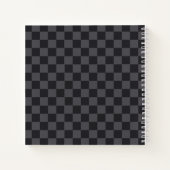 名前の付いたモノクロダーク市松模様にグレークロアチア語 ノートブック (裏面)