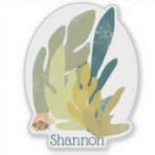 名前の付いたヤガニ シール (正面)