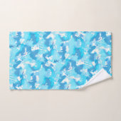 名前の付いたライトブルーとホワイト抽象芸術 バスタオルセット (ハンドタオル)