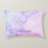 名前の付いたレインボー大理石パタパーソナライズされたーン アクセントクッション (正面)