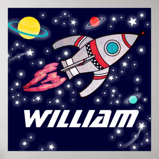 名前の付いたロケット宇宙少年ダークブルーのポスター ポスター (正面)