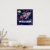 名前の付いたロケット宇宙少年ダークブルーのポスター ポスター (キッチン)