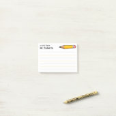 名前の付いた先生からのメモ ポストイット (デスク上)