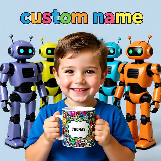 名前の付いた全てのロボット コーヒーマグカップ