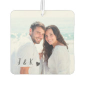 名前の付いた写真のイニシャル カーエアーフレッシュナー (裏面)