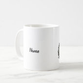 名前の付いた可愛いキツネのスケッチ コーヒーマグカップ (正面左)
