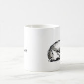 名前の付いた可愛いキツネのスケッチ コーヒーマグカップ (中央)