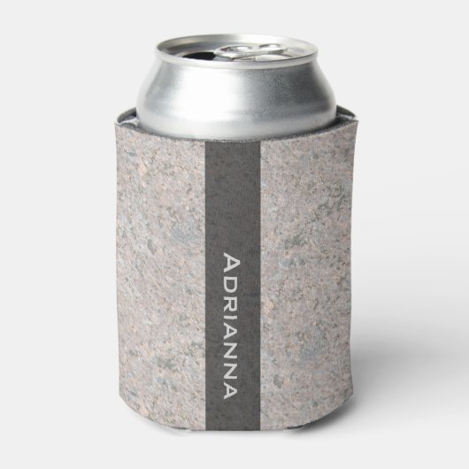 名前の付いた地質学的ロックテクスチャ 缶クーラー (缶正面)