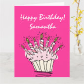 名前の付いた女性のための大きな余分な大きな誕生日カード カード (黄色い花)