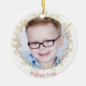 名前の付いた子フォトクリスマスオーナメント セラミックオーナメント (正面)