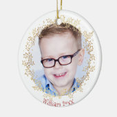 名前の付いた子フォトクリスマスオーナメント セラミックオーナメント (左)