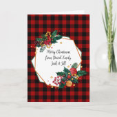 名前の付いた家族のクリスマスフレーム カード (正面)