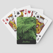 名前の付いた新鮮な緑のシダの葉 トランプ (裏面)