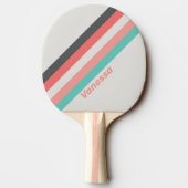 名前の付いた日焼けストライプのしたサンゴ 卓球ラケット (裏面)