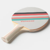 名前の付いた日焼けストライプのしたサンゴ 卓球ラケット (正面アングル)