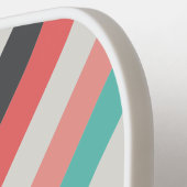 名前の付いた日焼けストライプサンゴ礁 ピックルボールラケット (左詳細)