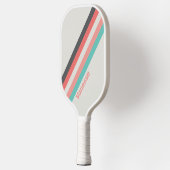 名前の付いた日焼けストライプサンゴ礁 ピックルボールラケット (左)