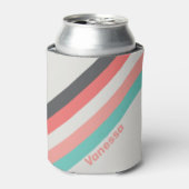 名前の付いた日焼けストライプサンゴ礁 缶クーラー (缶正面)