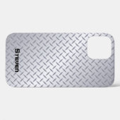 名前の付いた明るいスチールダイヤモンドプレート Case-Mate iPhoneケース (裏面 (横))