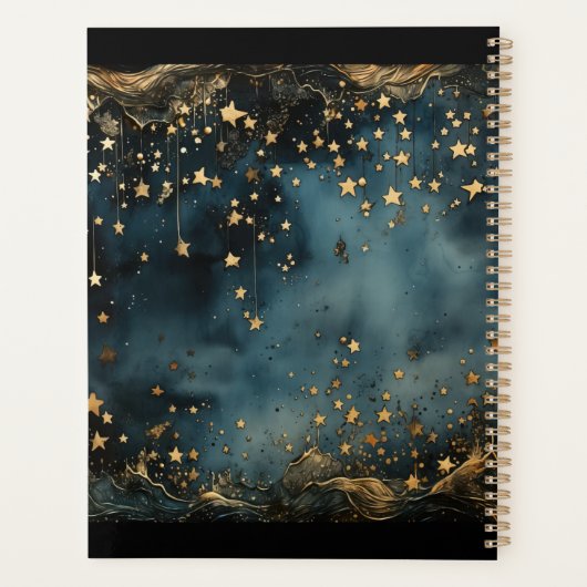 名前の付いた星の夜の青い黄金海軍 プランナー手帳 (裏面)