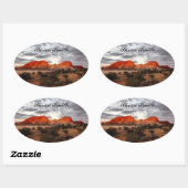 名前の付いた楕円形の写真ステッカー – オーストラリアのアウトバック 楕円形シール (シート)