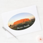 名前の付いた楕円形の写真ステッカー – オーストラリアのアウトバック 楕円形シール (封筒)