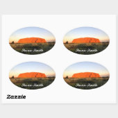 名前の付いた楕円形の写真ステッカー – オーストラリアのアウトバック 楕円形シール (シート)