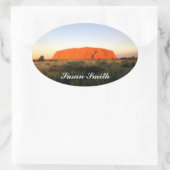 名前の付いた楕円形の写真ステッカー – オーストラリアのアウトバック 楕円形シール (バッグ)