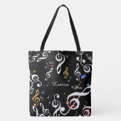 名前の付いた楽譜のオールオーバーのトートバッグ トートバッグ (正面)