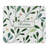 名前の付いた水色の緑 カッティングボード (正面)