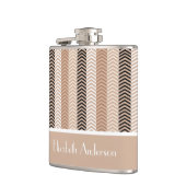 名前の付いた洗練されたストライプ茶色のシェブロン フラスク (左)