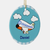 名前の付いた漫画の飛行機 セラミックオーナメント (右)