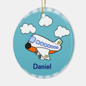 名前の付いた漫画の飛行機 セラミックオーナメント (左)