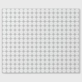 名前の付いた灰色の白いドットパターン ラッピングペーパー (フラット)