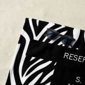 名前の付いた白黒ゼブラアニマルプリント ビーチタオル (インサイチュ)