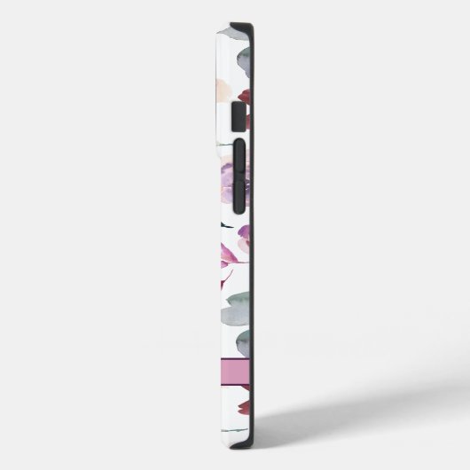 名前の付いた紫色の水カラーフローラ Case-Mate iPhoneケース (裏面 / 左)