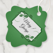 名前の付いた緑色のつたの フェイバータグ (裏面)