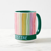 名前の付いた色ガーリーの太い波線 マグカップ (正面右)