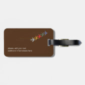 名前の付いた茶色パーソナライズされたの荷物タグ ラゲッジタグ (裏面横)