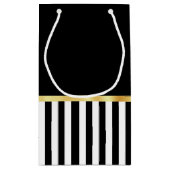 名前の付いた赤いおじストライプぎの黒と白 スモールペーパーバッグ (裏面)