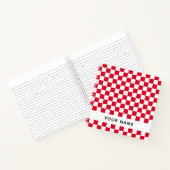 名前の付いた赤いク市松模様にロアチカル文字 ノートブック (内部)