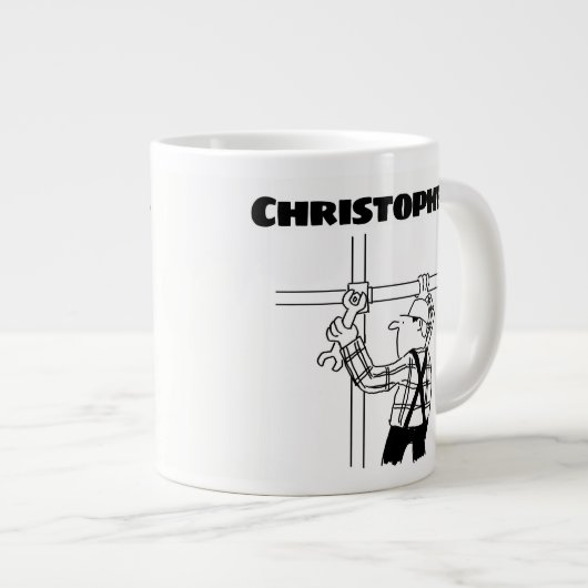 名前の付いた足場のためのギフト ジャンボコーヒーマグカップ (正面右)