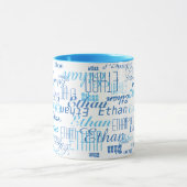 名前の付いた青いマグカップ マグカップ (中央)