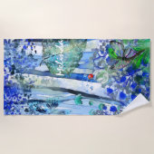 名前の付いた青い森 ビーチタオル (正面)