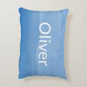 名前の付いた青グラデーション水色 アクセントクッション (裏面(縦))