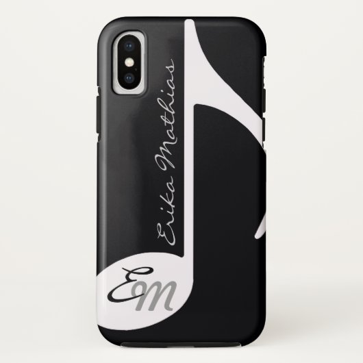 名前の付いた音符のケースメイト Case-Mate iPhoneケース (裏面)