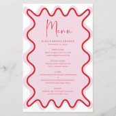 名前の付いた鮮やか縁どPink Redのメニューカード (正面)