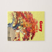 名前の付いた鹿をパーソナライズ ジグソーパズル (横)