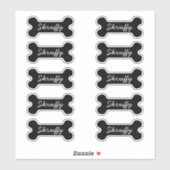 名前の付いた黒いボーン シール (シート)